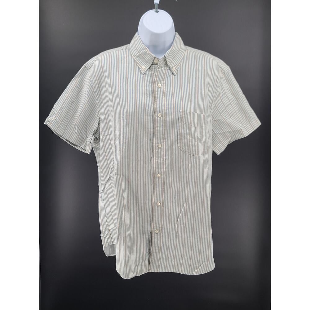 J. Crew Broken in Oxford Blue Striped Casual Shirt Classic fit size Med Preppy